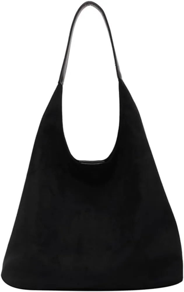 Suede Hobo Bag for Women 2025 - Slouchy Shoulder Tote Handbag with Spacious Compartments