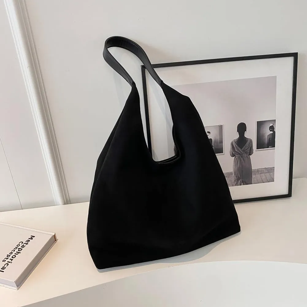 Suede Hobo Bag for Women 2025 - Slouchy Shoulder Tote Handbag with Spacious Compartments