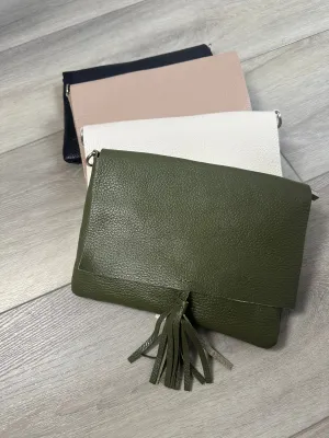 Tassel Me Leather Clutch
