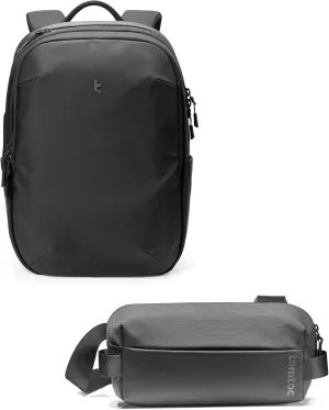 tomtoc 17.3 Inch Laptop Backpack & Compact EDC Sling Bag
