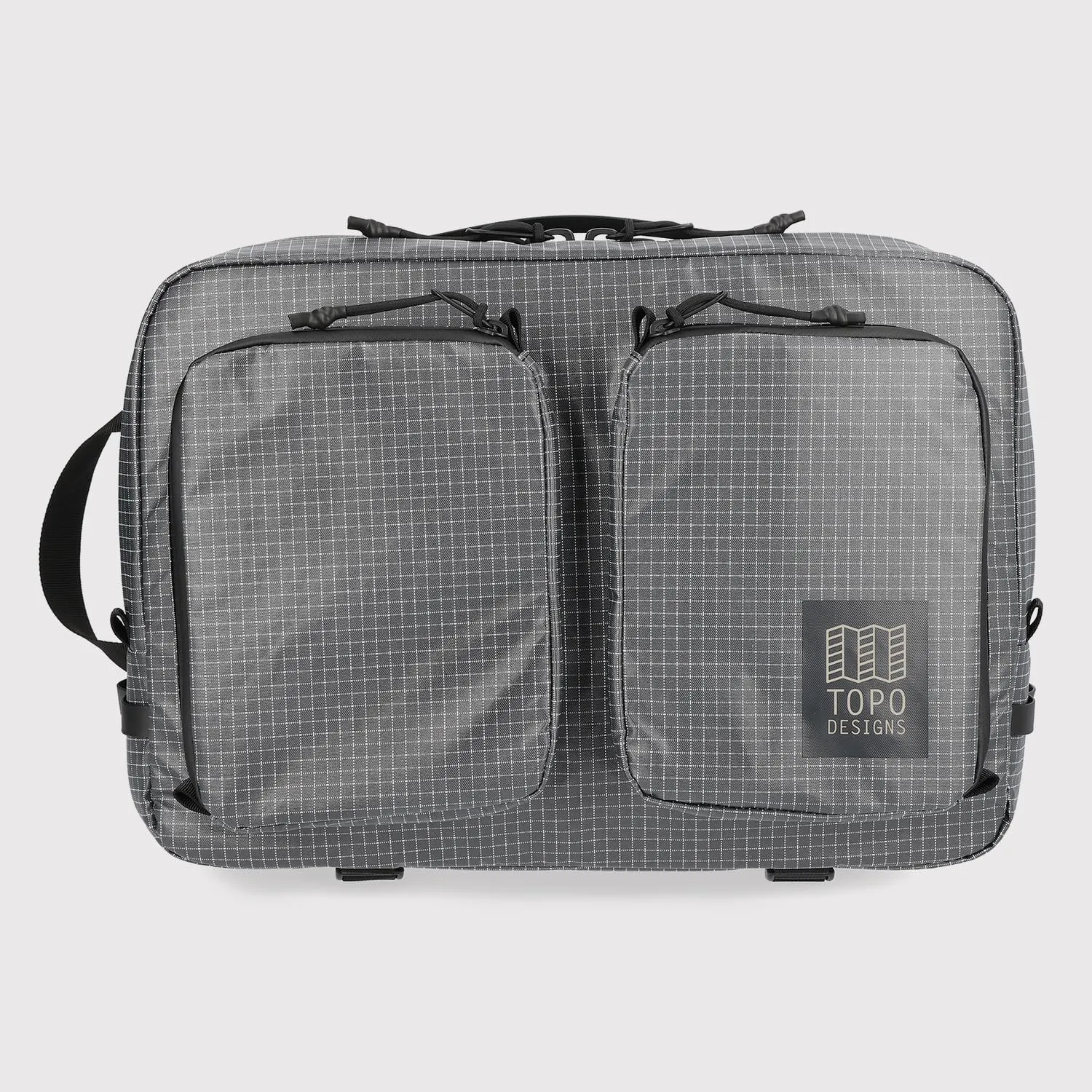 Topo Designs Apex Global Briefcase  Nylon Ripstop Fabric, Weatherproof Commuting Travel Pack with Oversized Zips, Made with 100% Recycled Materials (Black)