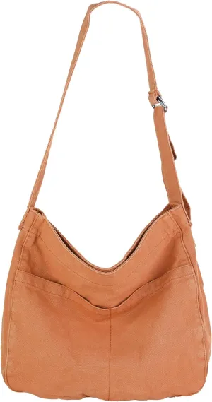 Tote Bag for Women Canvas Crossbody Shoulder Handbag with Multiple Pockets Casual Purse Messenger Bags Travel Work
