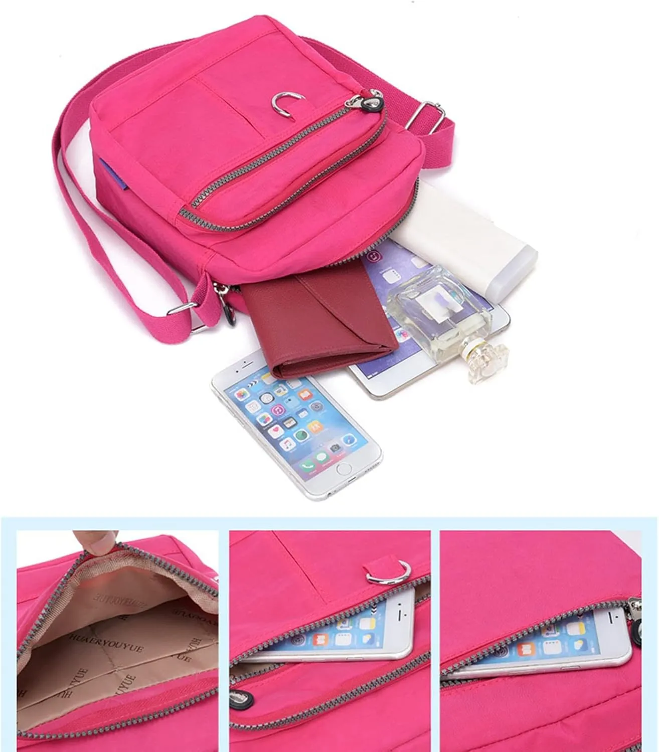 Tote Bag For Women Casual Nylon Square Bags Purse Handbag Crossbody Bag Shoulder Bag Handbag For Shopping Travel Essential