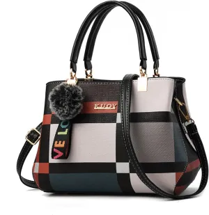 Tote Bag For Women Color Block Crossbody Handbags Ladies Shoulder Bag Messenger Bag Handbag For Shopping Travel Essential E