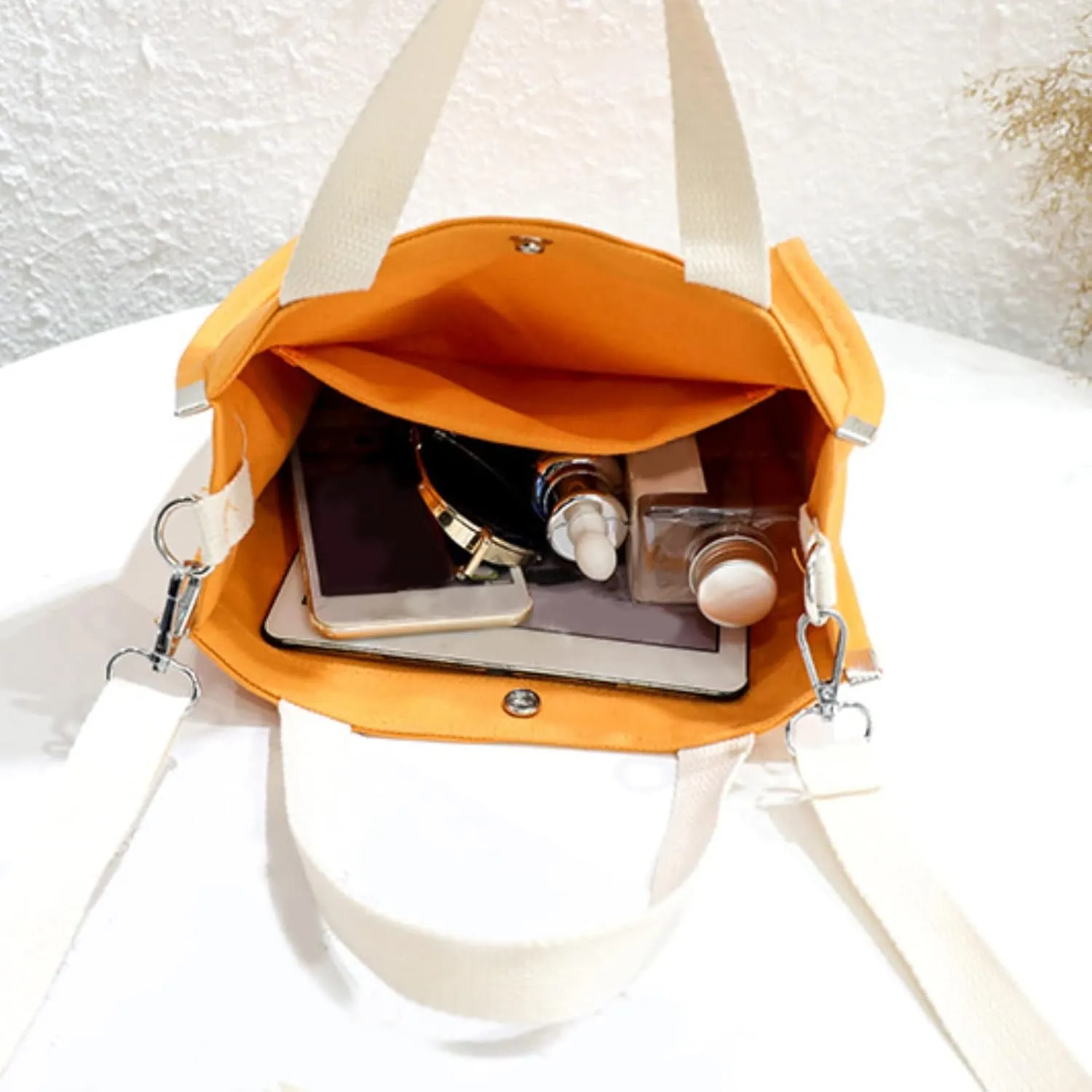 Tote Bag For Women Large Capacity Canvas Handbag Letter Printed Shoulder Messenger Bag Crossbody Bags For Shopping