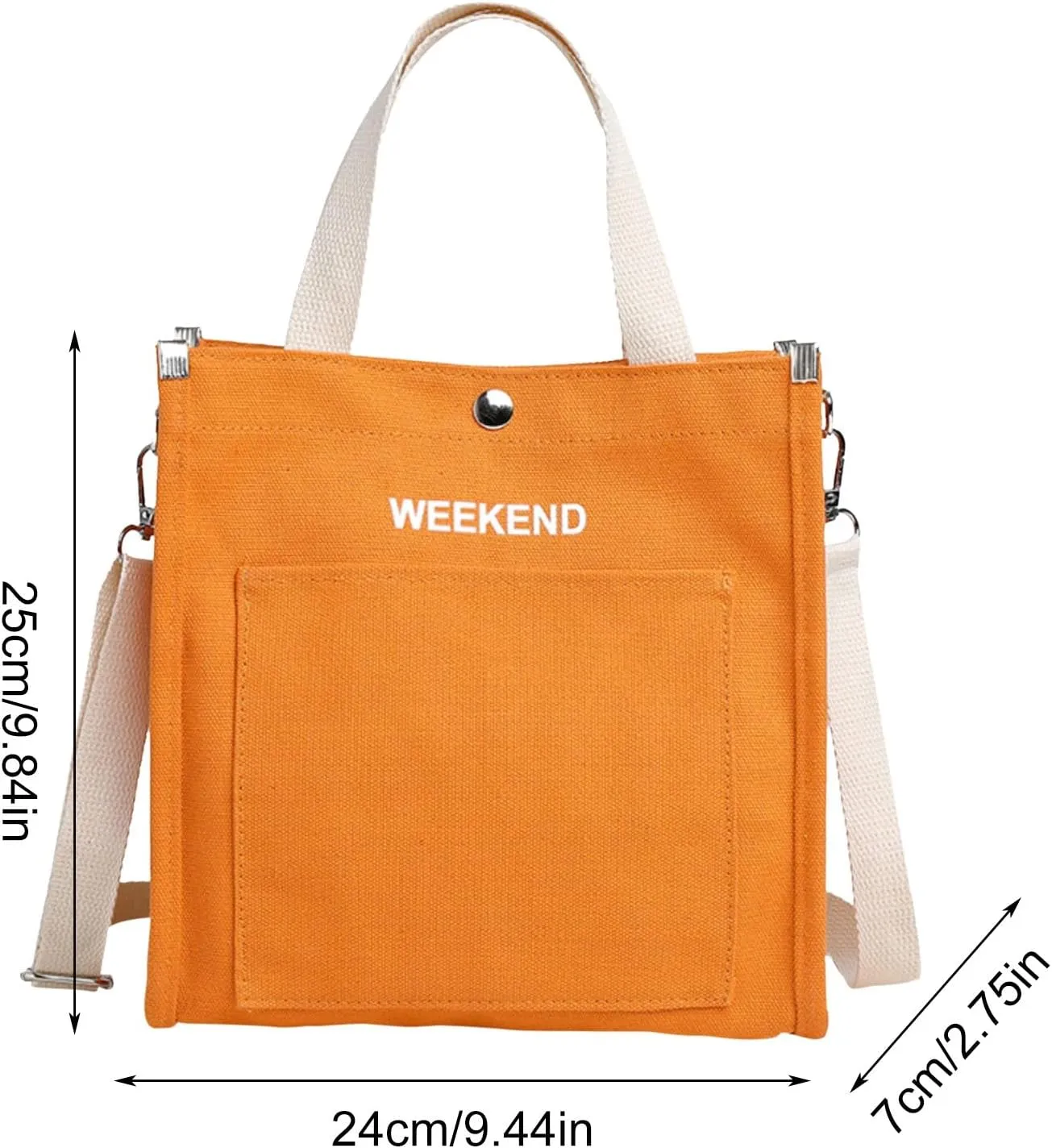 Tote Bag For Women Large Capacity Canvas Handbag Letter Printed Shoulder Messenger Bag Crossbody Bags For Shopping