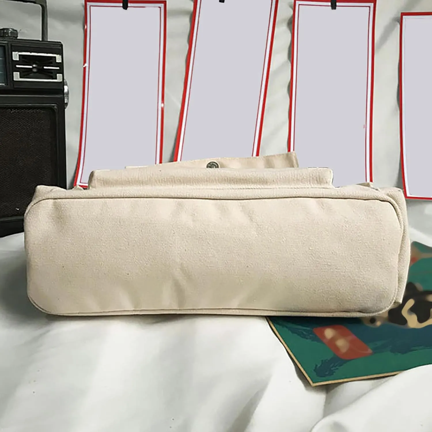 Tote Bag For Women Large Capacity Canvas Handbag Letter Printed Shoulder Messenger Bag Crossbody Bags For Shopping