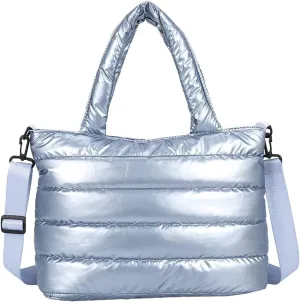 Tote Bag For Women Quilted Handbag Lightweight Winter Down Cotton Padded Shoulder Crossbody Handbags Down Padding Shopping