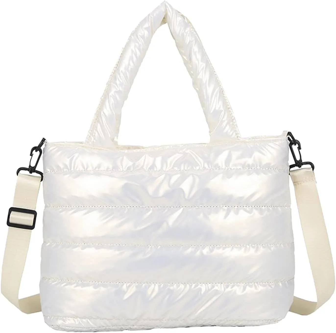 Tote Bag For Women Quilted Handbag Lightweight Winter Down Cotton Padded Shoulder Crossbody Handbags Down Padding Shopping