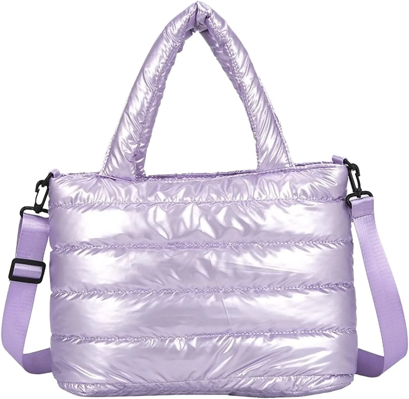 Tote Bag For Women Quilted Handbag Lightweight Winter Down Cotton Padded Shoulder Crossbody Handbags Down Padding Shopping