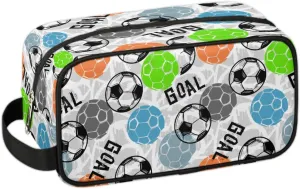 Travel Toiletry Bag for Boys, Soccer Sports Waterproof Hanging Dopp Kit for Men, Shaving Bag with Large Capacity for Travel,Sports Shower