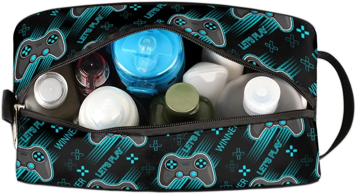 Travel Toiletry Bag for Boys Teens, Game Controller Waterproof Hanging Dopp Kit for Women Men, Shaving Bag with Large Capacity for Travel,Sports Shower