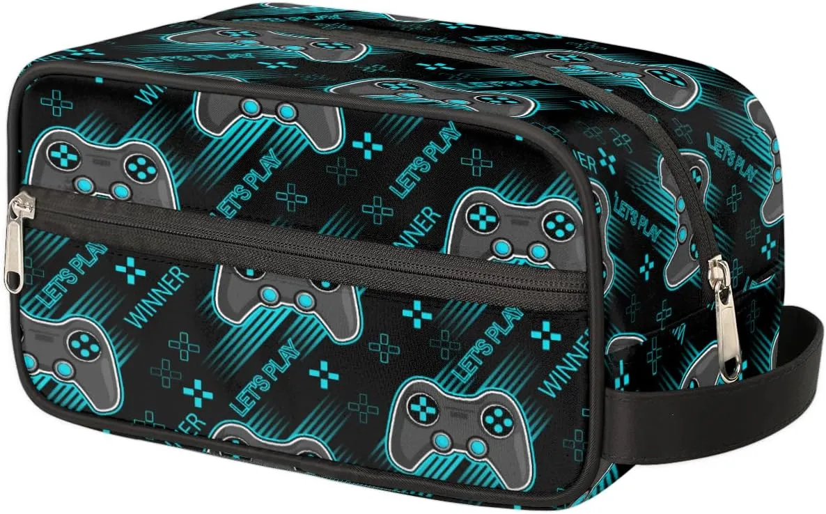 Travel Toiletry Bag for Boys Teens, Game Controller Waterproof Hanging Dopp Kit for Women Men, Shaving Bag with Large Capacity for Travel,Sports Shower