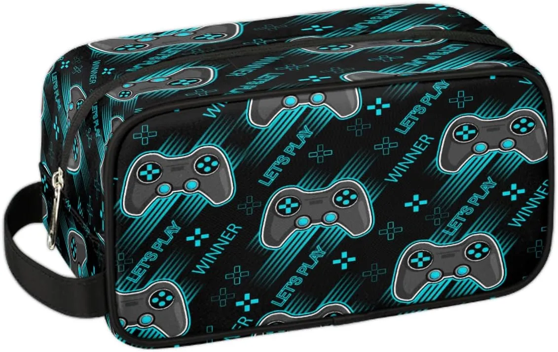Travel Toiletry Bag for Boys Teens, Game Controller Waterproof Hanging Dopp Kit for Women Men, Shaving Bag with Large Capacity for Travel,Sports Shower
