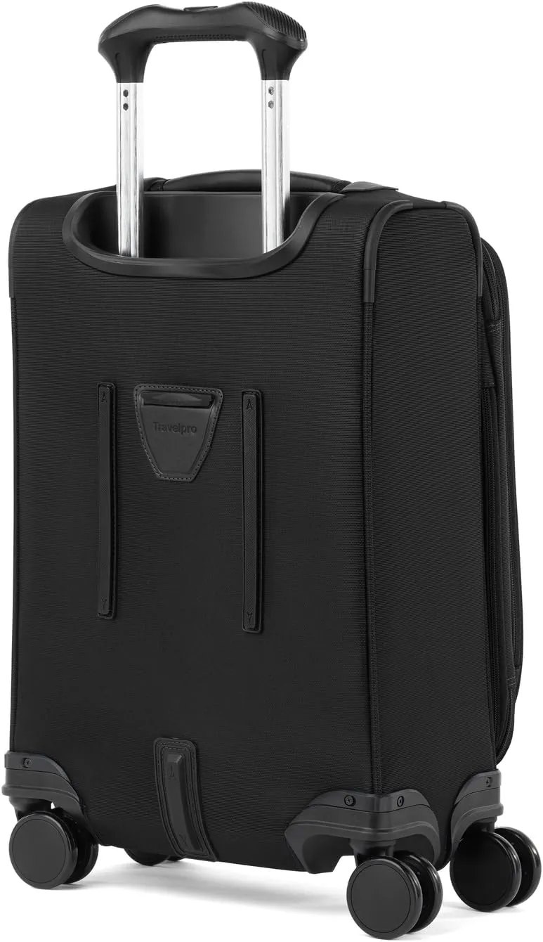 Travelpro VersaPack  Lightweight Softside Expandable Carry on Luggage, 8 Spinner Suitcase, TSA Lock, Men and Women, Compact Carry On 20-Inch, Black