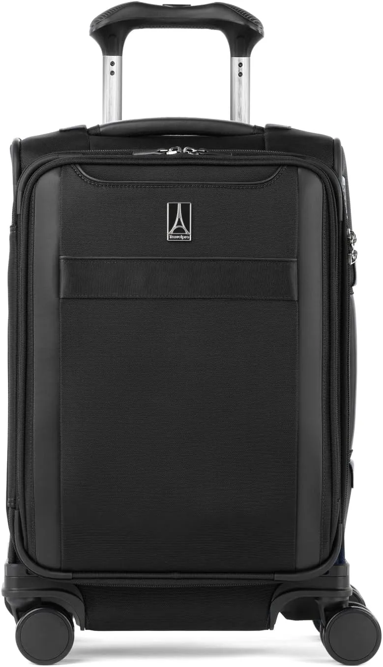 Travelpro VersaPack  Lightweight Softside Expandable Carry on Luggage, 8 Spinner Suitcase, TSA Lock, Men and Women, Compact Carry On 20-Inch, Black