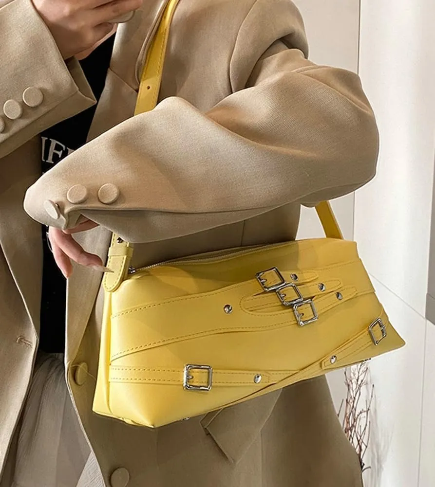 Trendy Shoulder Bag For Women Y2K Vegan Leather Handbag Womens Spring Versatile Satchel Purse Travel Work Bag 2025