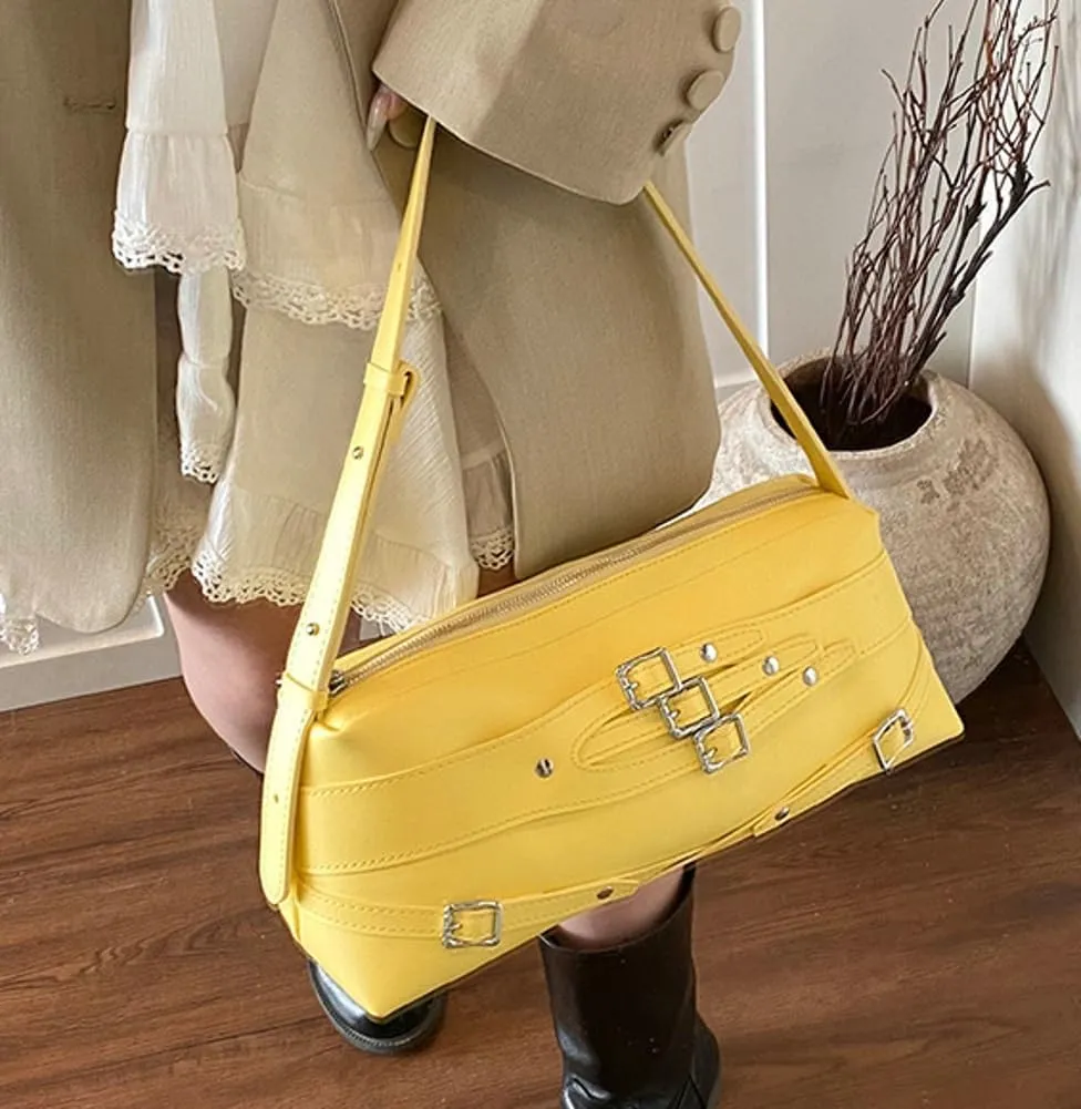 Trendy Shoulder Bag For Women Y2K Vegan Leather Handbag Womens Spring Versatile Satchel Purse Travel Work Bag 2025
