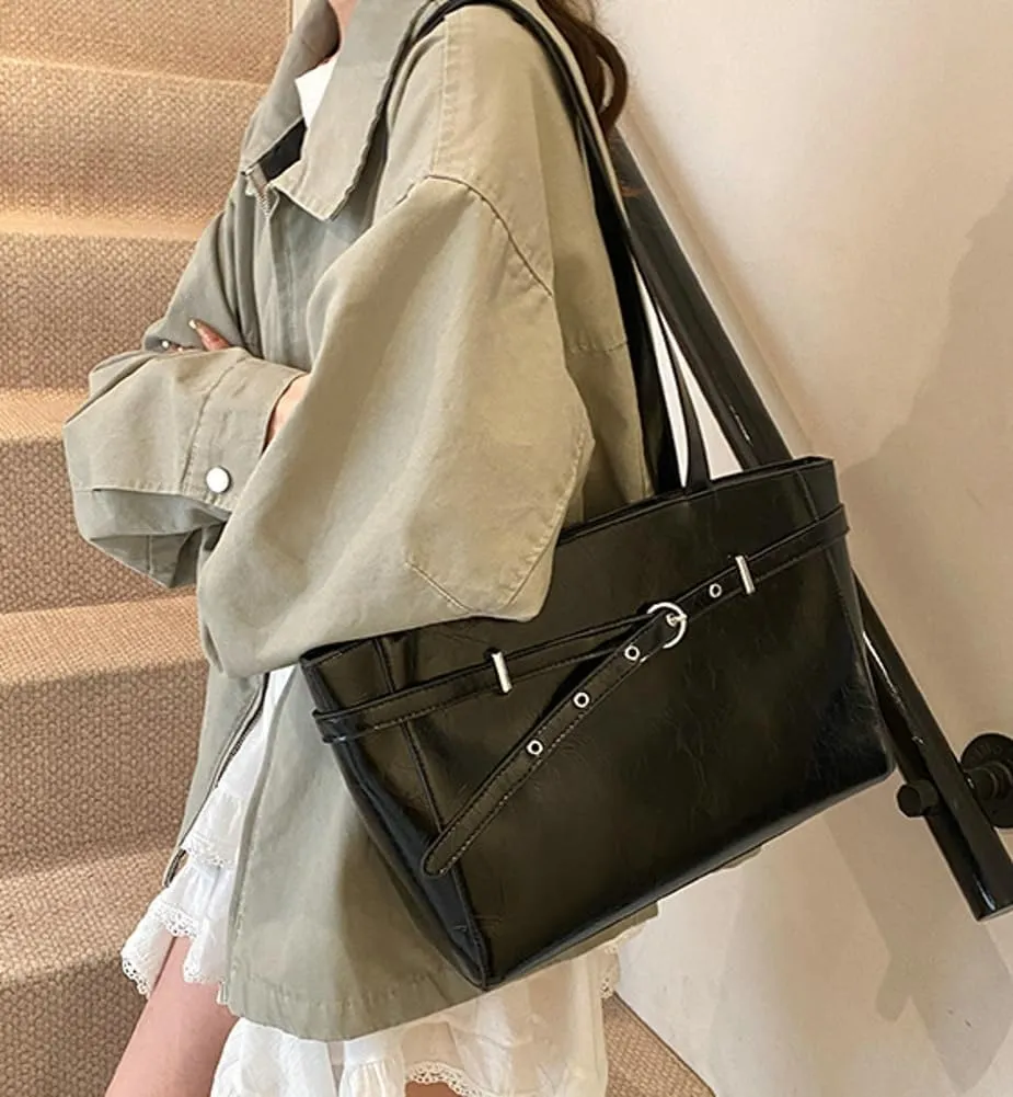 Trendy Shoulder Bag Work Purse For Women Vegan Leather Small Tote Handbag Womens Summer Versatile Satchel Purse Travel 2025