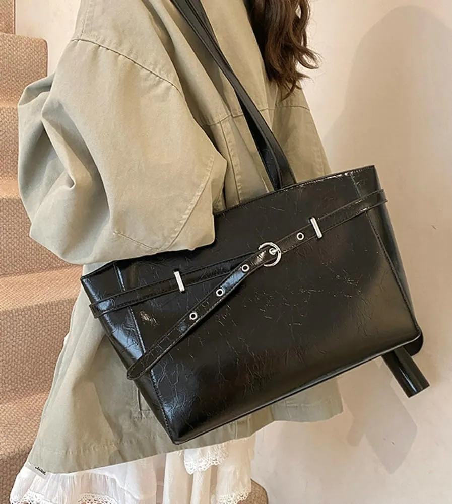 Trendy Shoulder Bag Work Purse For Women Vegan Leather Small Tote Handbag Womens Summer Versatile Satchel Purse Travel 2025
