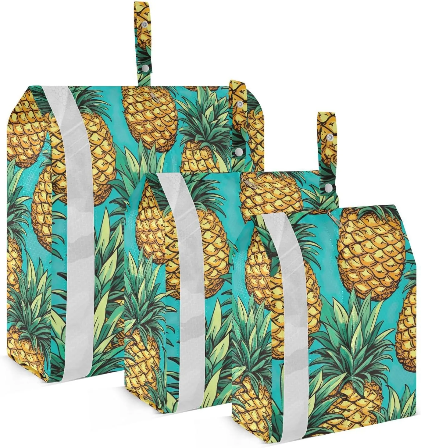 Tropical Pineapple Packing Cubes for Travel 3 Set Compression Travel Bags Luggage Organizer Bags for Suitcases