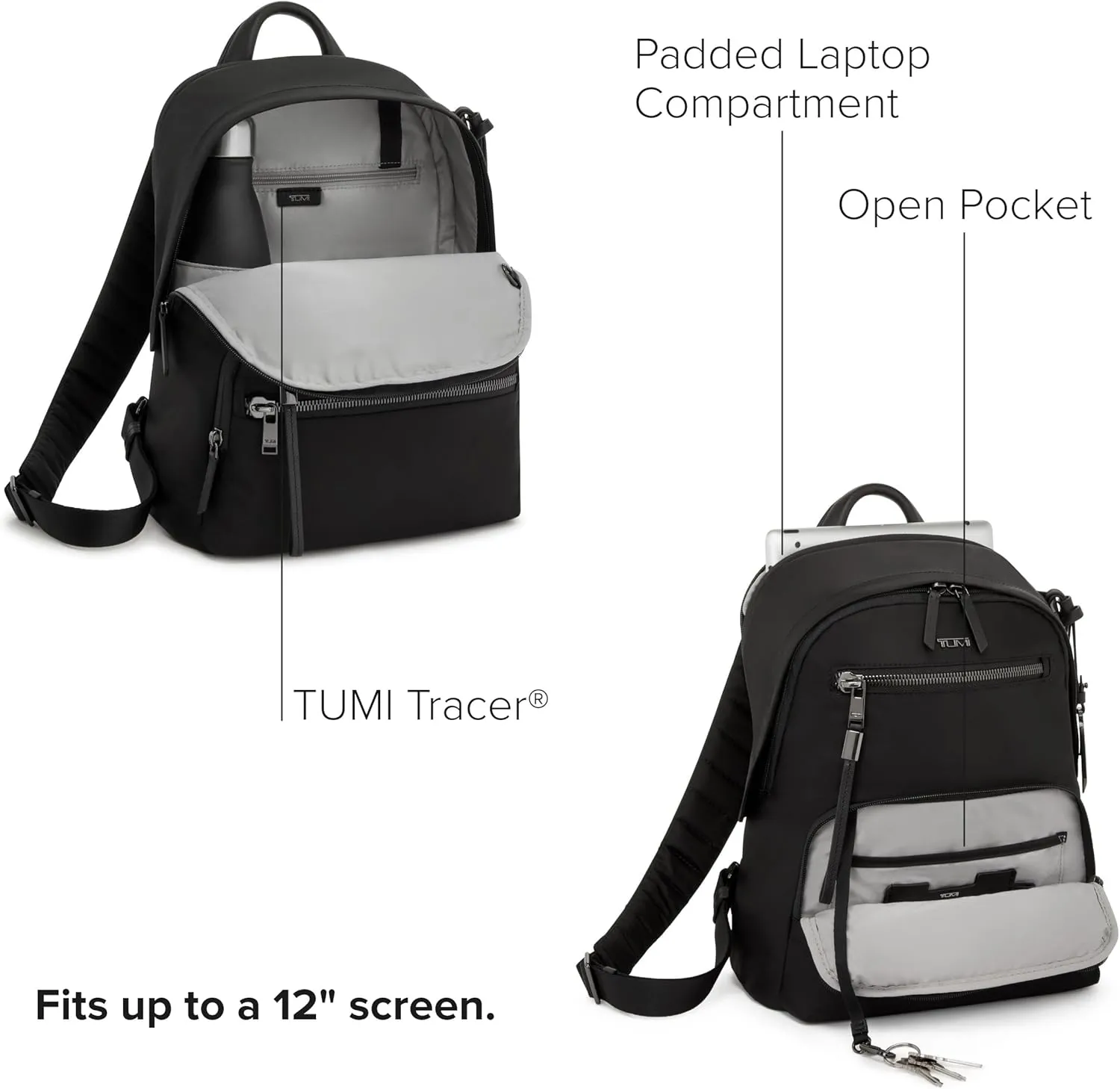 TUMI - Voyageur Denver Backpack - Fits up to a 12" Laptop - Premium Everyday Compact Bag - Black & Gunmetal