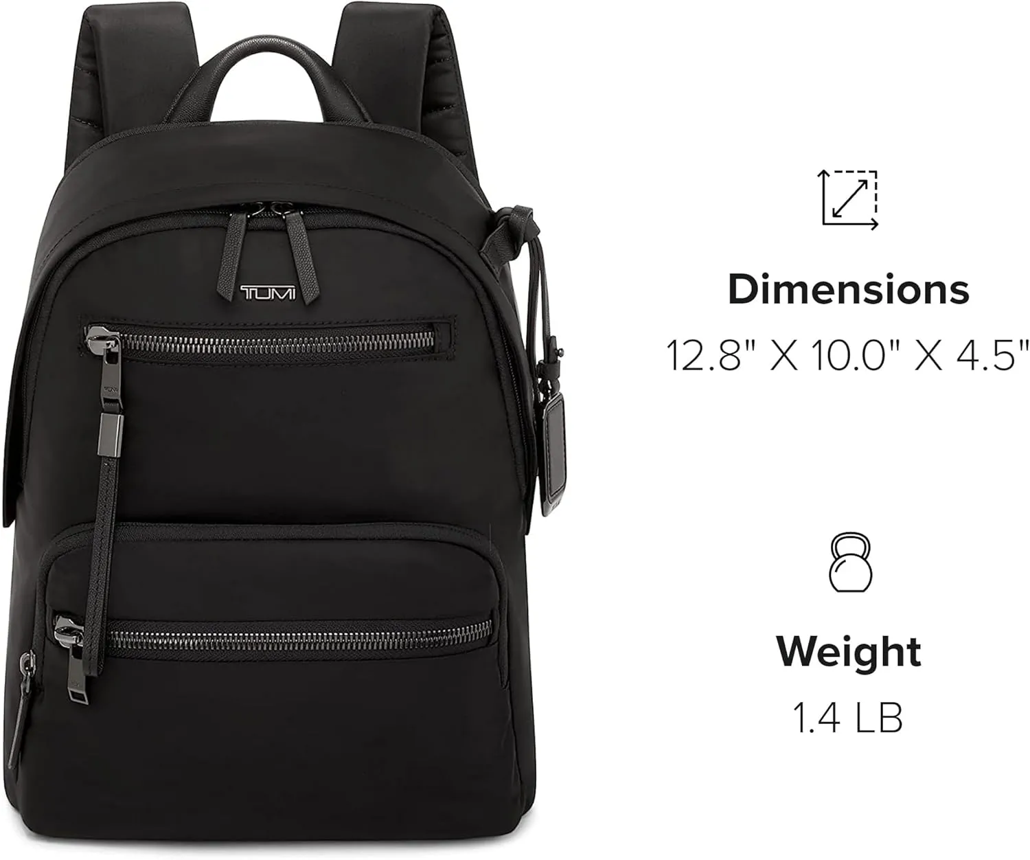TUMI - Voyageur Denver Backpack - Fits up to a 12" Laptop - Premium Everyday Compact Bag - Black & Gunmetal