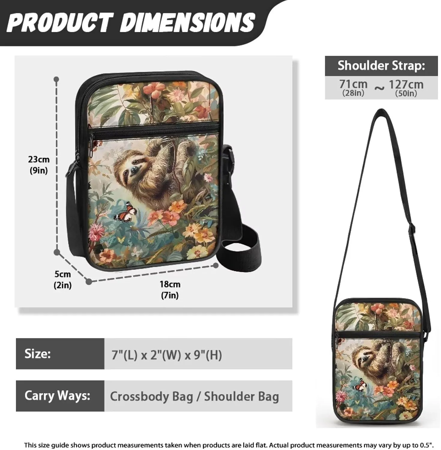 Unisex Travel Messenger Bags Small Crossbody Bag for Women Men Sling Purse for Phone Holder