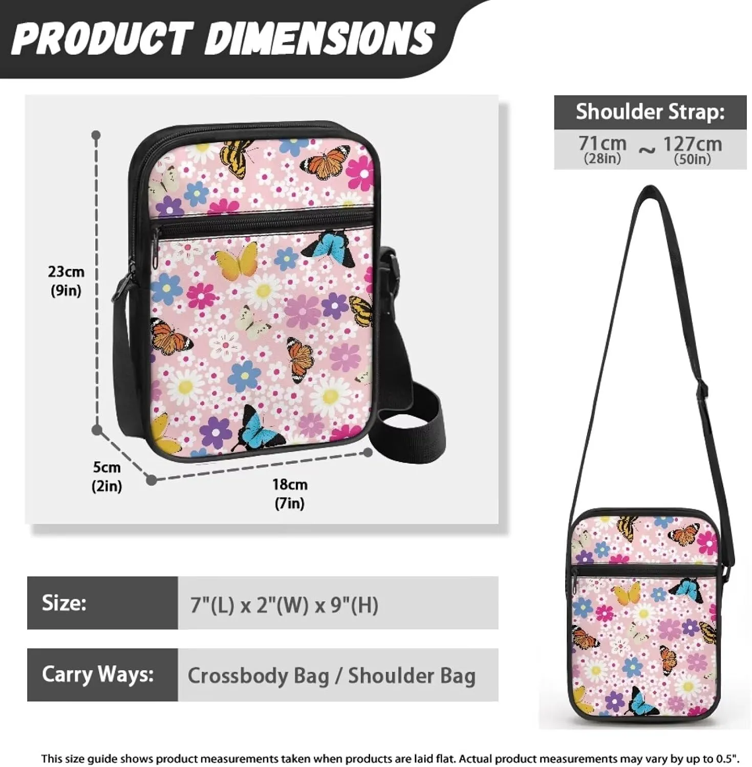 Unisex Travel Messenger Bags Small Crossbody Bag for Women Men Sling Purse for Phone Holder