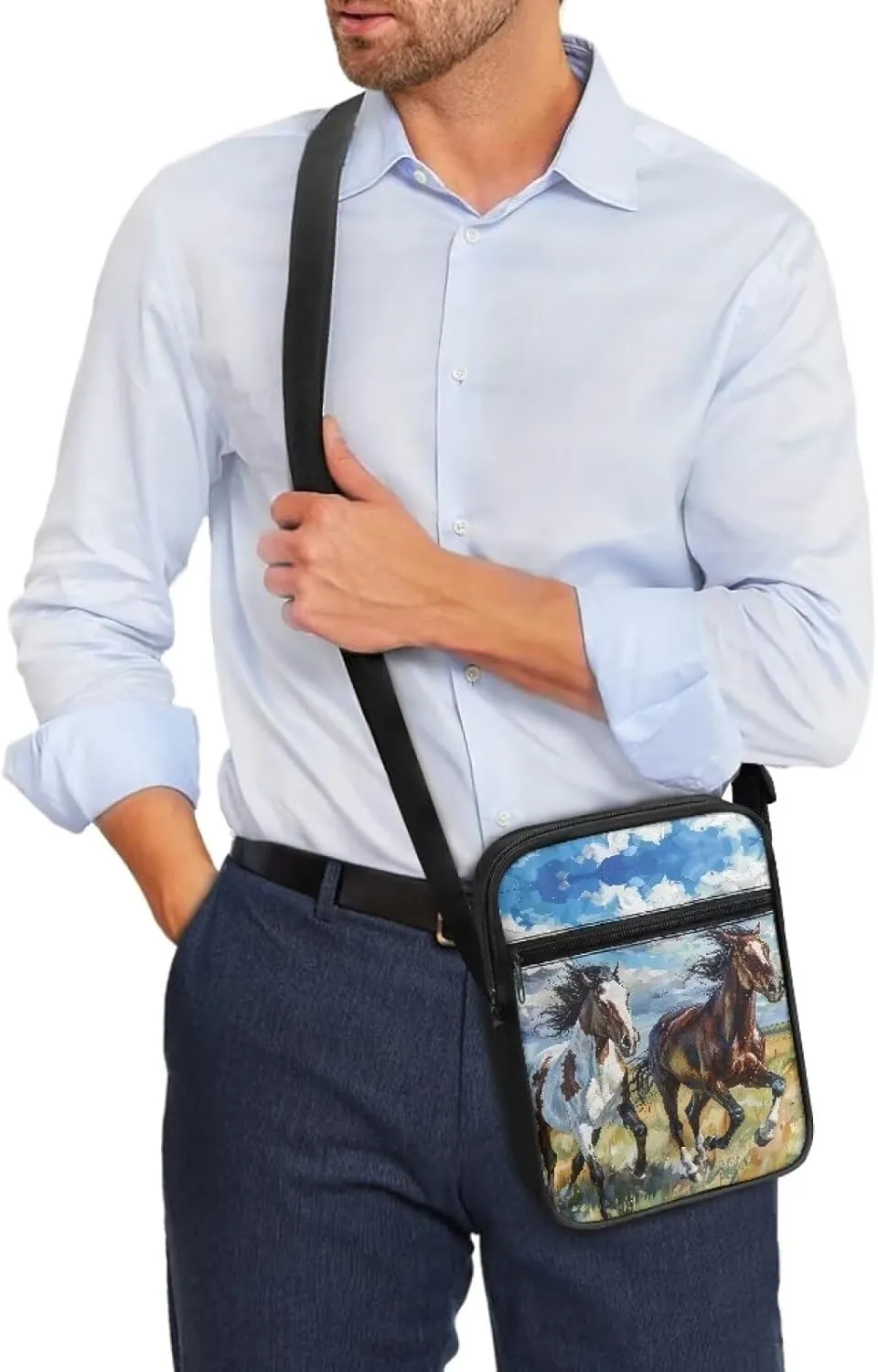 Unisex Travel Messenger Bags Small Crossbody Bag for Women Men Sling Purse for Phone Holder