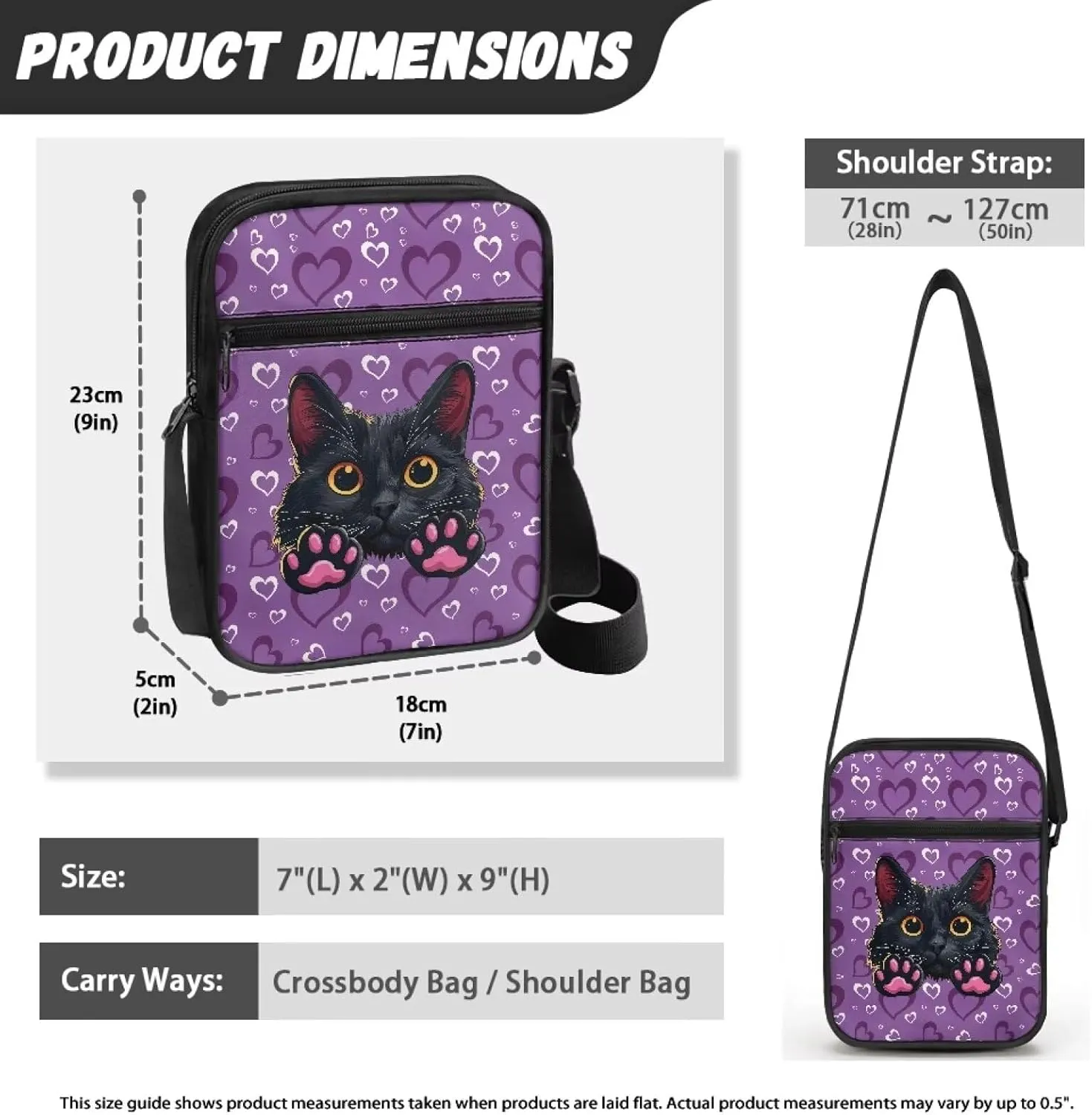 Unisex Travel Messenger Bags Small Crossbody Bag for Women Men Sling Purse for Phone Holder
