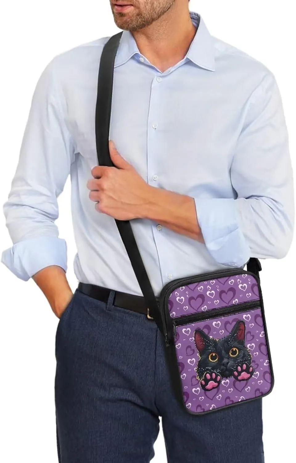 Unisex Travel Messenger Bags Small Crossbody Bag for Women Men Sling Purse for Phone Holder