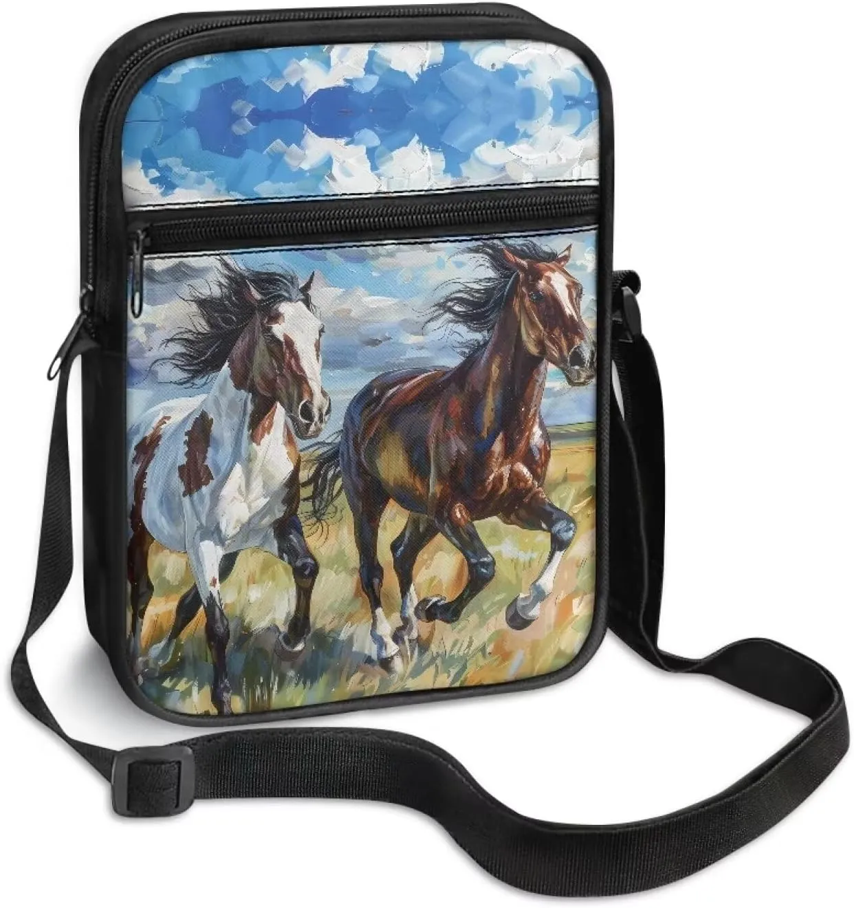Unisex Travel Messenger Bags Small Crossbody Bag for Women Men Sling Purse for Phone Holder