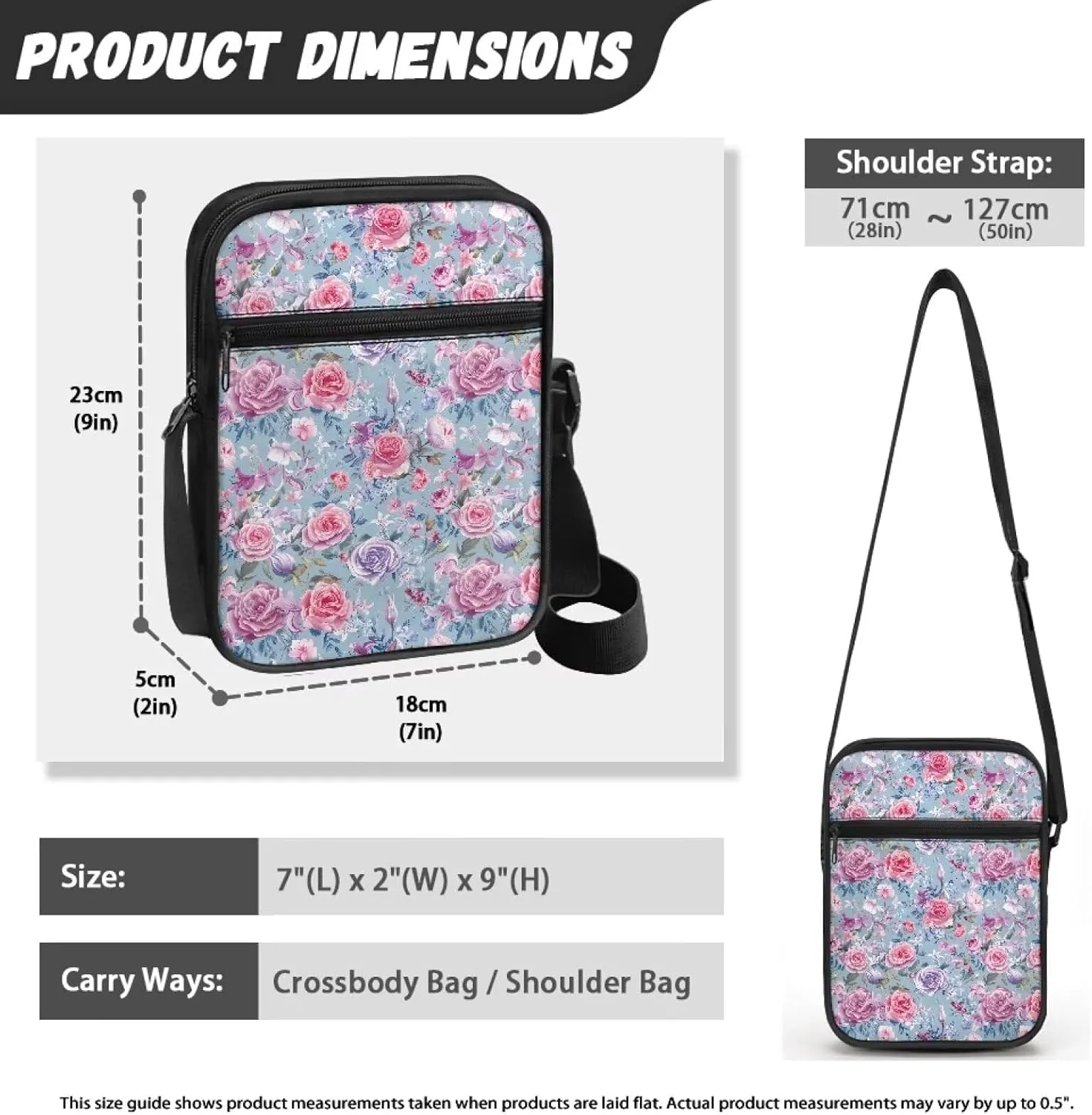 Unisex Travel Messenger Bags Small Crossbody Bag for Women Men Sling Purse for Phone Holder