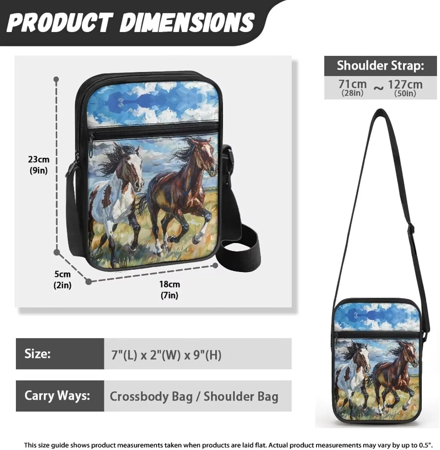 Unisex Travel Messenger Bags Small Crossbody Bag for Women Men Sling Purse for Phone Holder