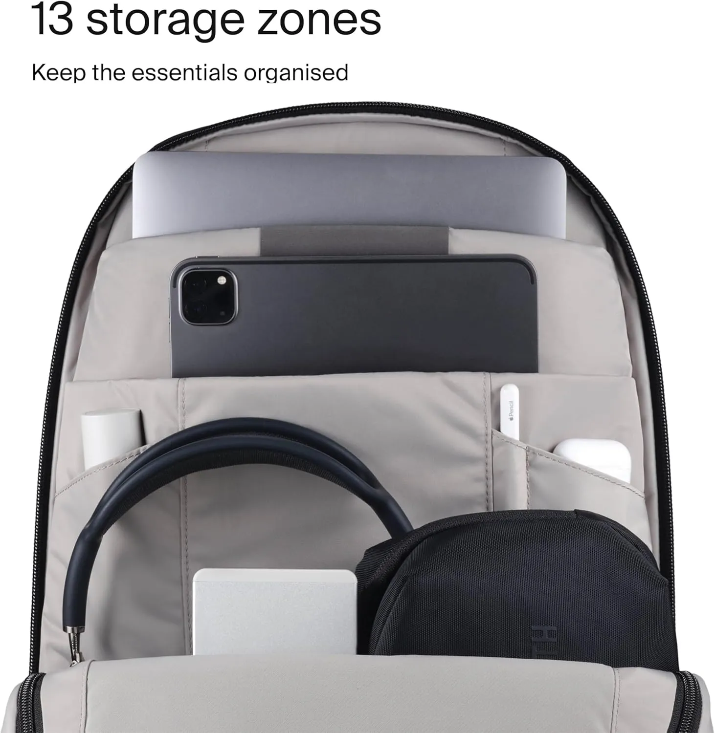 Urth Norite 24L Modular Camera & Laptop Travel Backpack  Water Resistant, Anti-Theft, Recycled Bag for DSLR, 13-16 Inch Laptop in Black