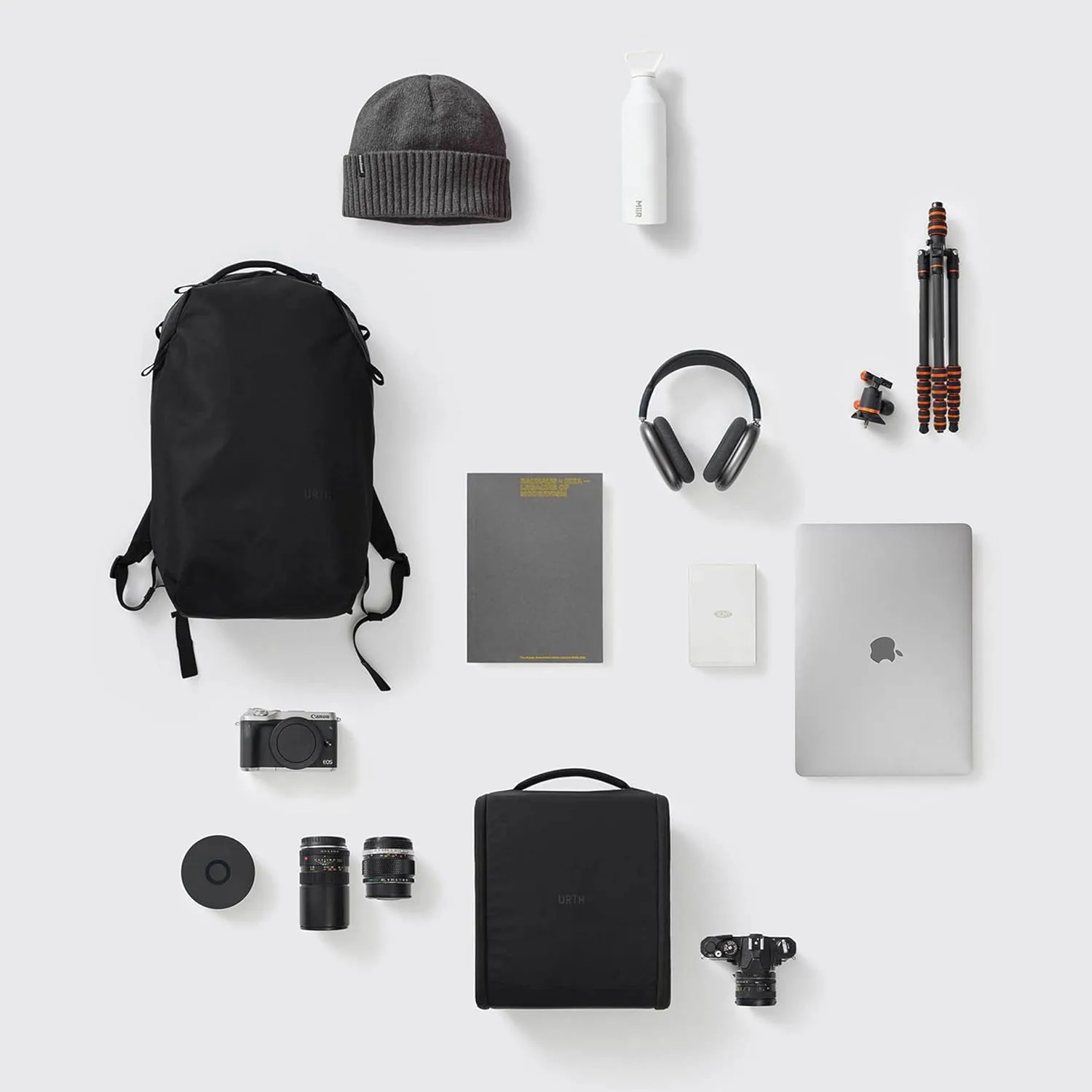 Urth Norite 24L Modular Camera & Laptop Travel Backpack  Water Resistant, Anti-Theft, Recycled Bag for DSLR, 13-16 Inch Laptop in Black