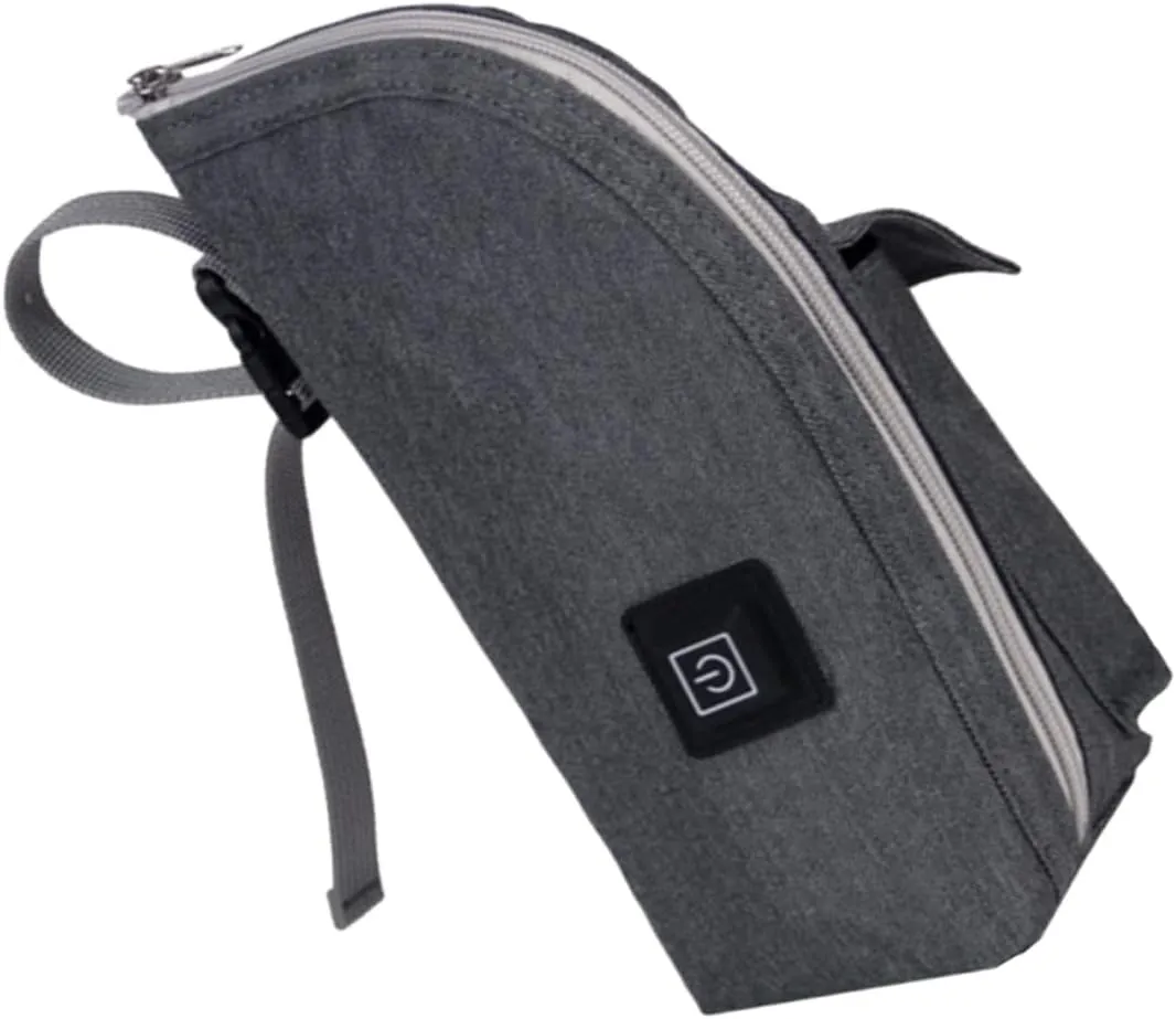 Vaguelly Travel Bottle Warmer Insulated Bag for Portable Car Bottle Warmer Milk Storage Durable and Convenient Zipper Design for Go Parents Grey Upgrade Model