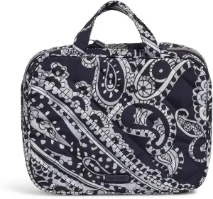 Vera Bradley Women's Performance Twill Compact Zip Hanging Travel Organizer, Deep Night Paisley Neutral, One Size