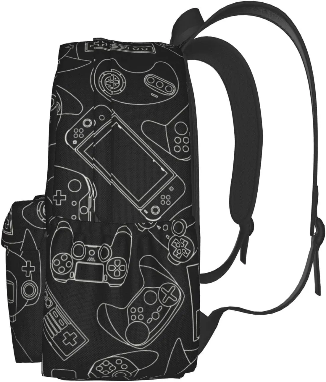 Video Game Controller Background Gadgets Large Capacity Backpack Lightweight Personalized Laptop Bag Tablet Travel School Bag with Multiple Pockets