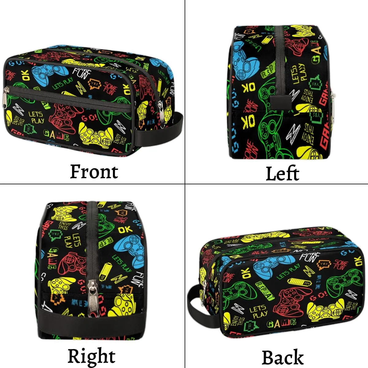Video Games Travel Toiletry Bag for Boys Men, Waterproof Hanging Dopp Kit for Teens Kids, Shaving Bag with Large Capacity for Travel, Sports, Shower