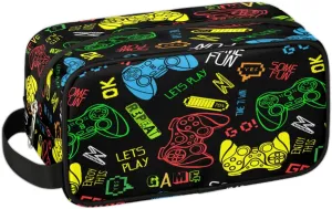 Video Games Travel Toiletry Bag for Boys Men, Waterproof Hanging Dopp Kit for Teens Kids, Shaving Bag with Large Capacity for Travel, Sports, Shower