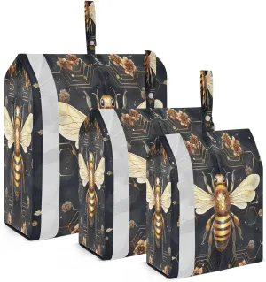 Vintage Black Bee Packing Cubes for Travel 3 Set Packing Bags Luggage Bags for Carry On