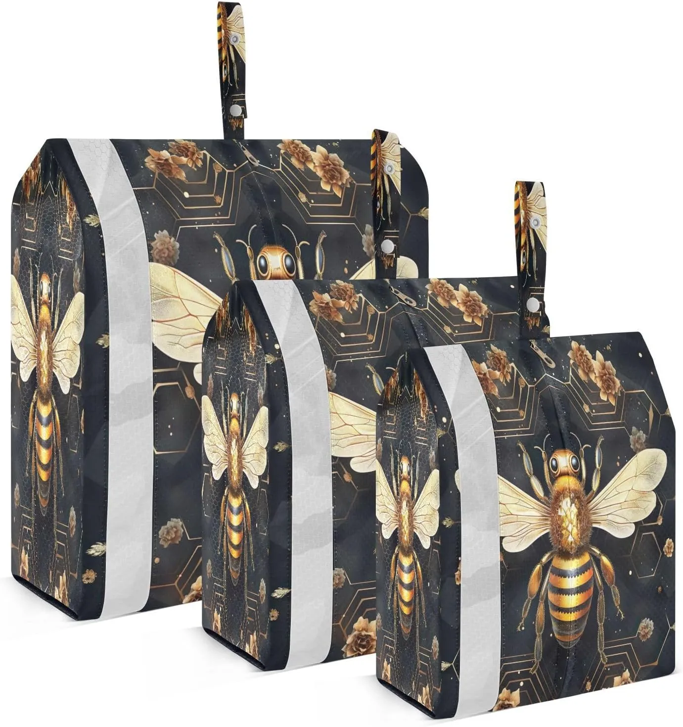 Vintage Black Bee Packing Cubes for Travel 3 Set Packing Bags Luggage Bags for Carry On