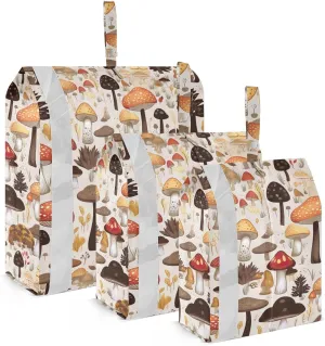Vintage Mushrooms Packing Cubes for Travel 3 Set Travel Compression Bags Luggage Bags for Travel