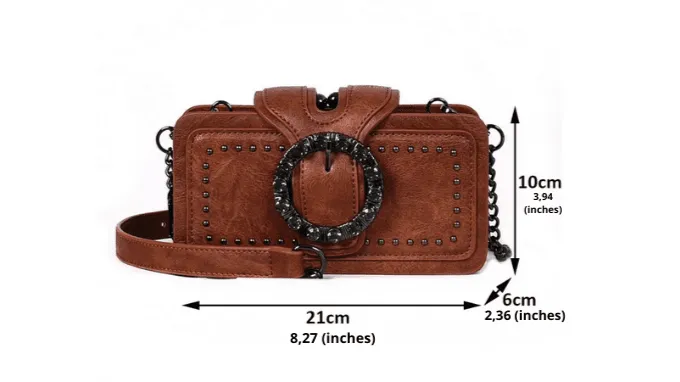Vintage-Style Square Leather Crossbody Bags