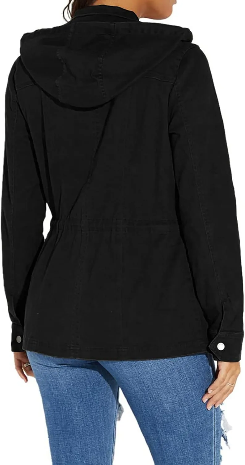 VisiChenup Camo Jacket for Women Lightweight Casual Long Sleeves Camouflage Coat with Pocket