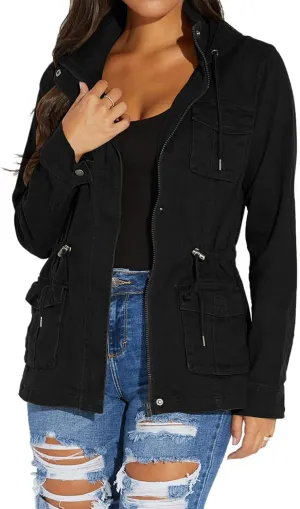VisiChenup Camo Jacket for Women Lightweight Casual Long Sleeves Camouflage Coat with Pocket