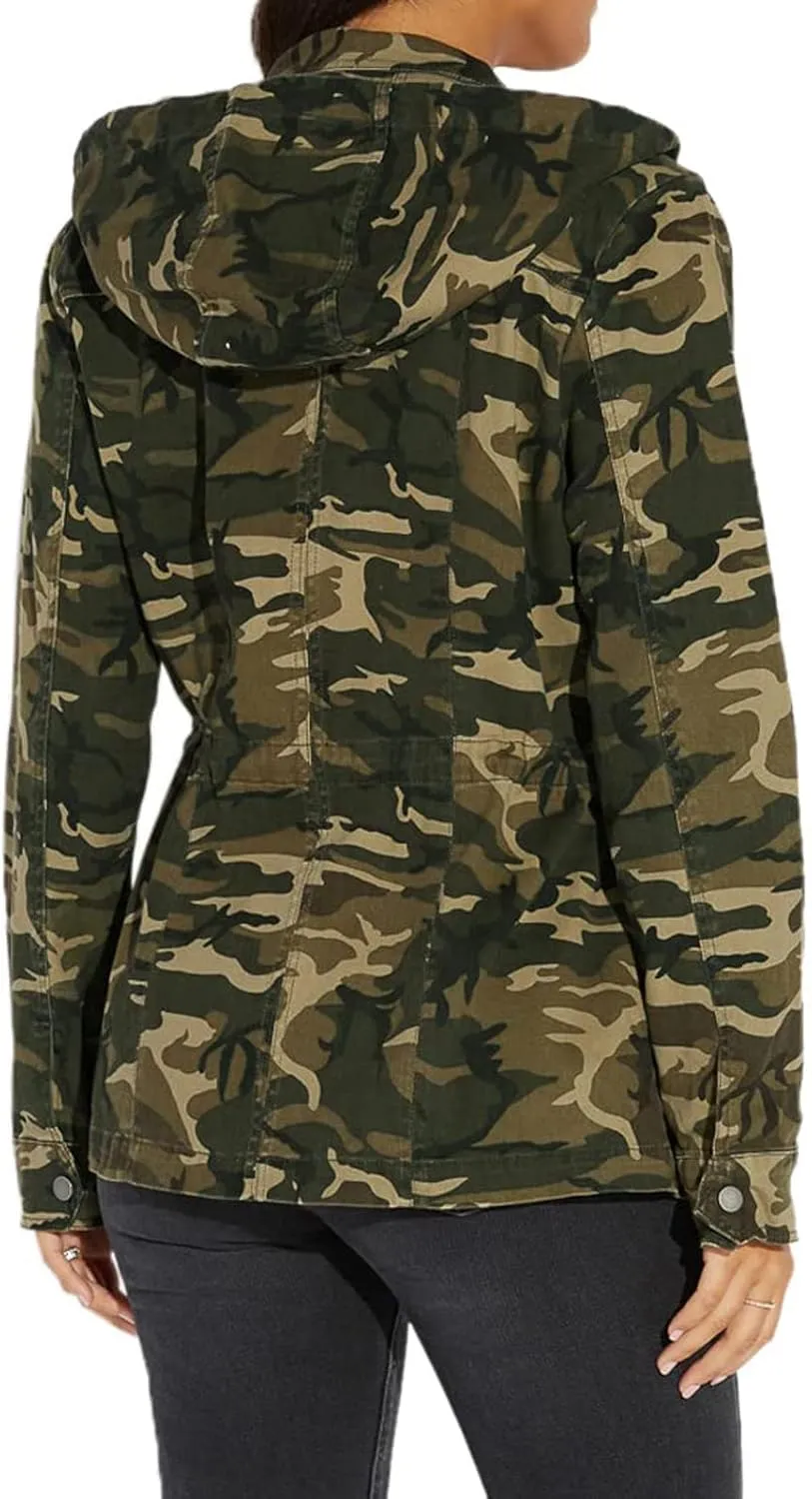 VisiChenup Camo Jacket for Women Lightweight Casual Long Sleeves Camouflage Coat with Pocket