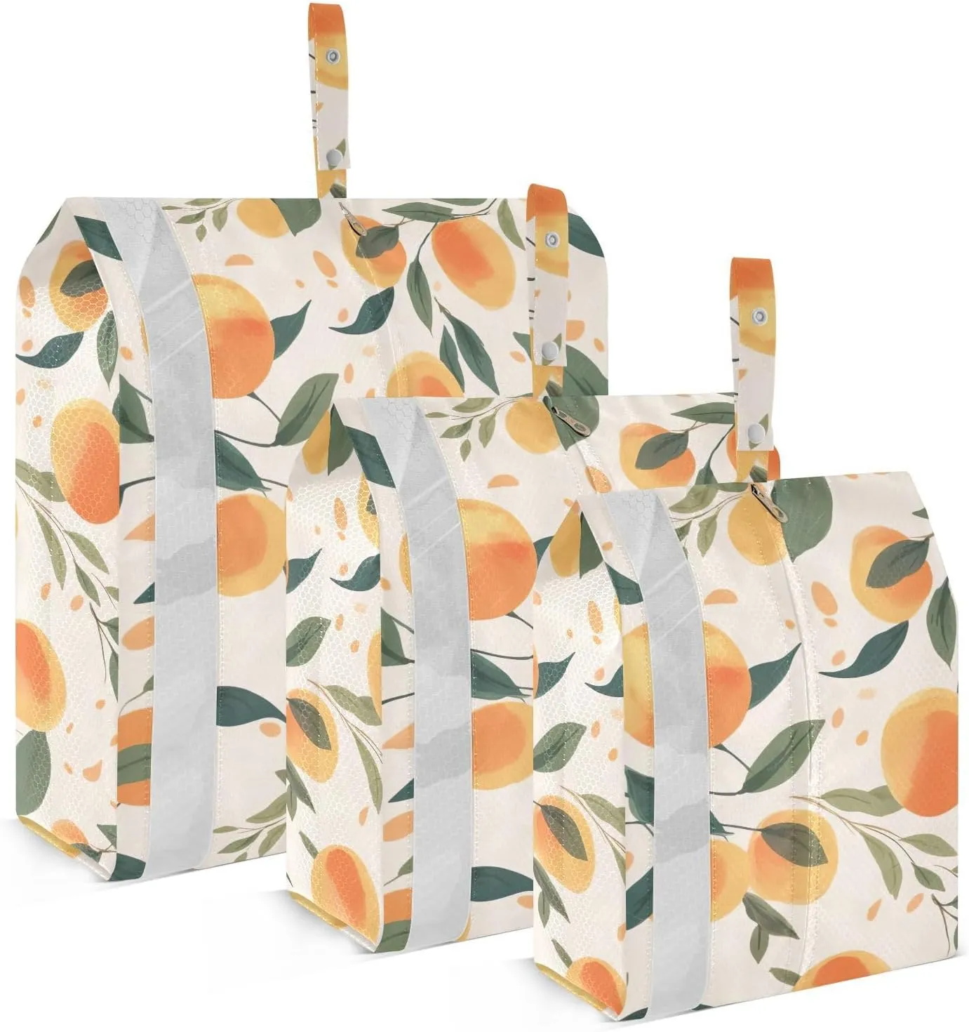 Watercolor Peach Packing Cubes for Travel 3 Set Packing Bags Luggage Bags Organizer for Luggage